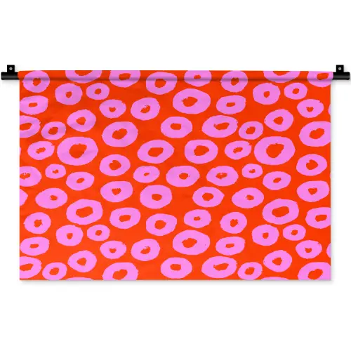 Rondjes - Roze - Rood Wandkleed katoen klein 269 -zz3d