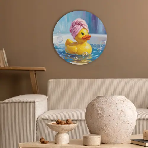 Creatief - Badeend - Kleurrijk Akoestische PET Vilt - Rond klein -sfeer1