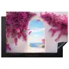 Zee - Roze - Bloemen - Poort Inductie beschermer vinyl 3mm klein -3d