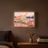 Kleurrijke bloemen - Bergen - Fantasielandschap Light Box met batterij (Wandlamp) middel -sfeer4