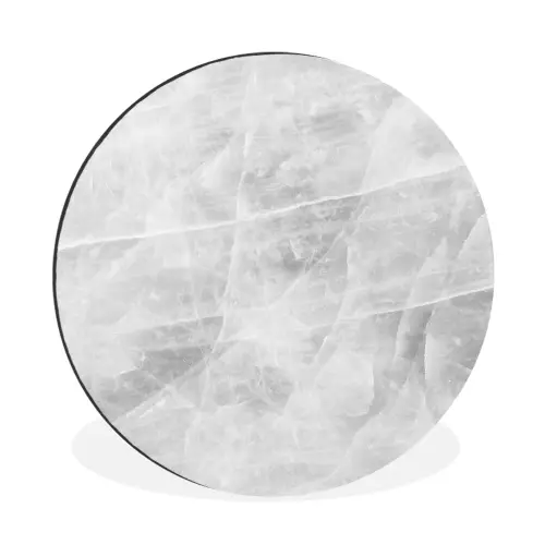 Marmer - Steen - Wit - Luxe - Marmerlook Wandcirkel aluminium klein -3d