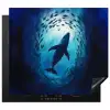 Walvis - Vissen - Donkerblauw Inductie beschermer vinyl 3mm middel -3d