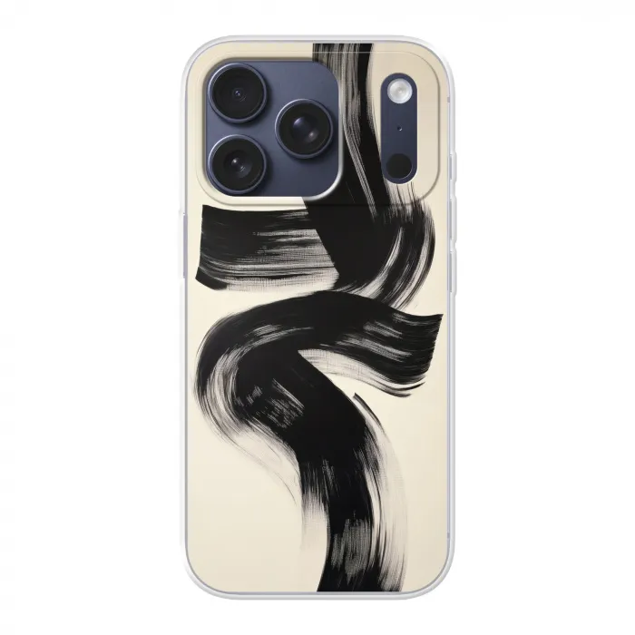 Strepen - Zwart - Abstract Telefoonhoesje iPhone 17 Pro klein -3d