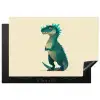 Dinosaurus - Turquoise - Stekels Inductie beschermer vinyl 3mm klein -3d