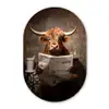 Schotse hooglander - Krant - Toilet Wandcirkel Ovaal Forex klein -3d
