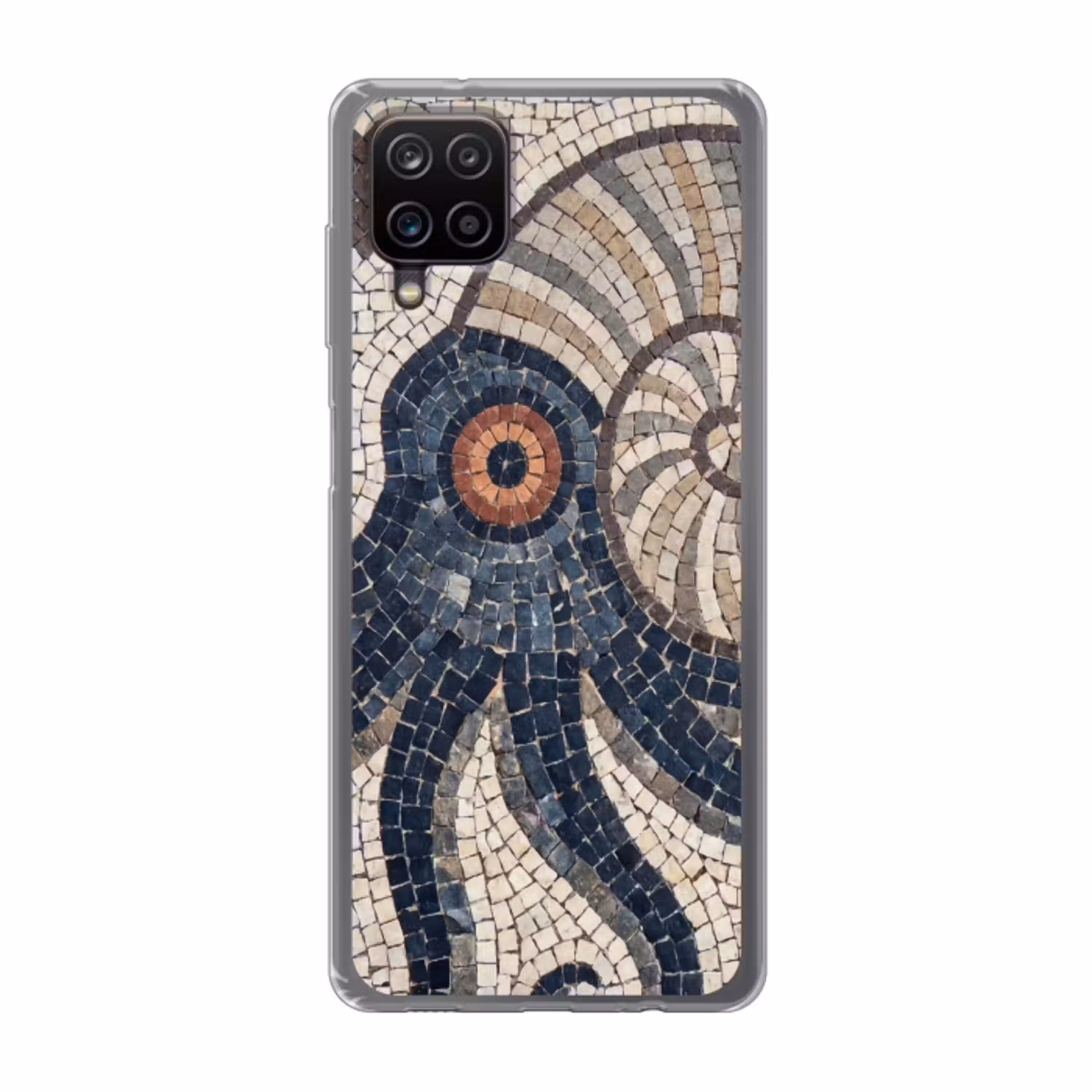 Zeeleven - Mozaïek - Kunst - Vintage - Beige Telefoonhoesje Samsung Galaxy A12 klein -3d