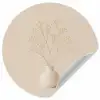 Vaas - Takken - Bloemetjes - Wit Wandcirkel behangsticker klein -3d