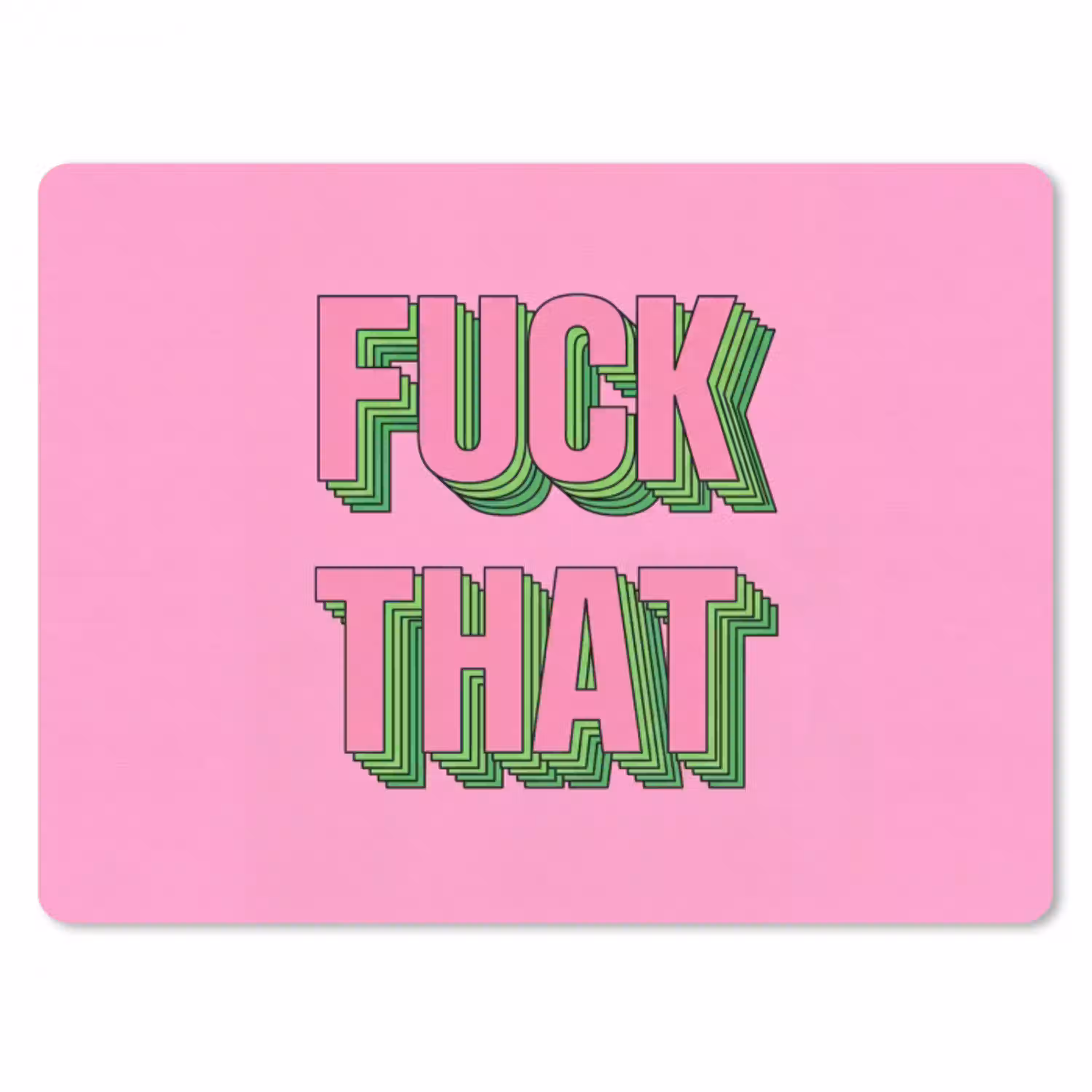 Tekst - Bold - Roze muismat rubber klein -3d