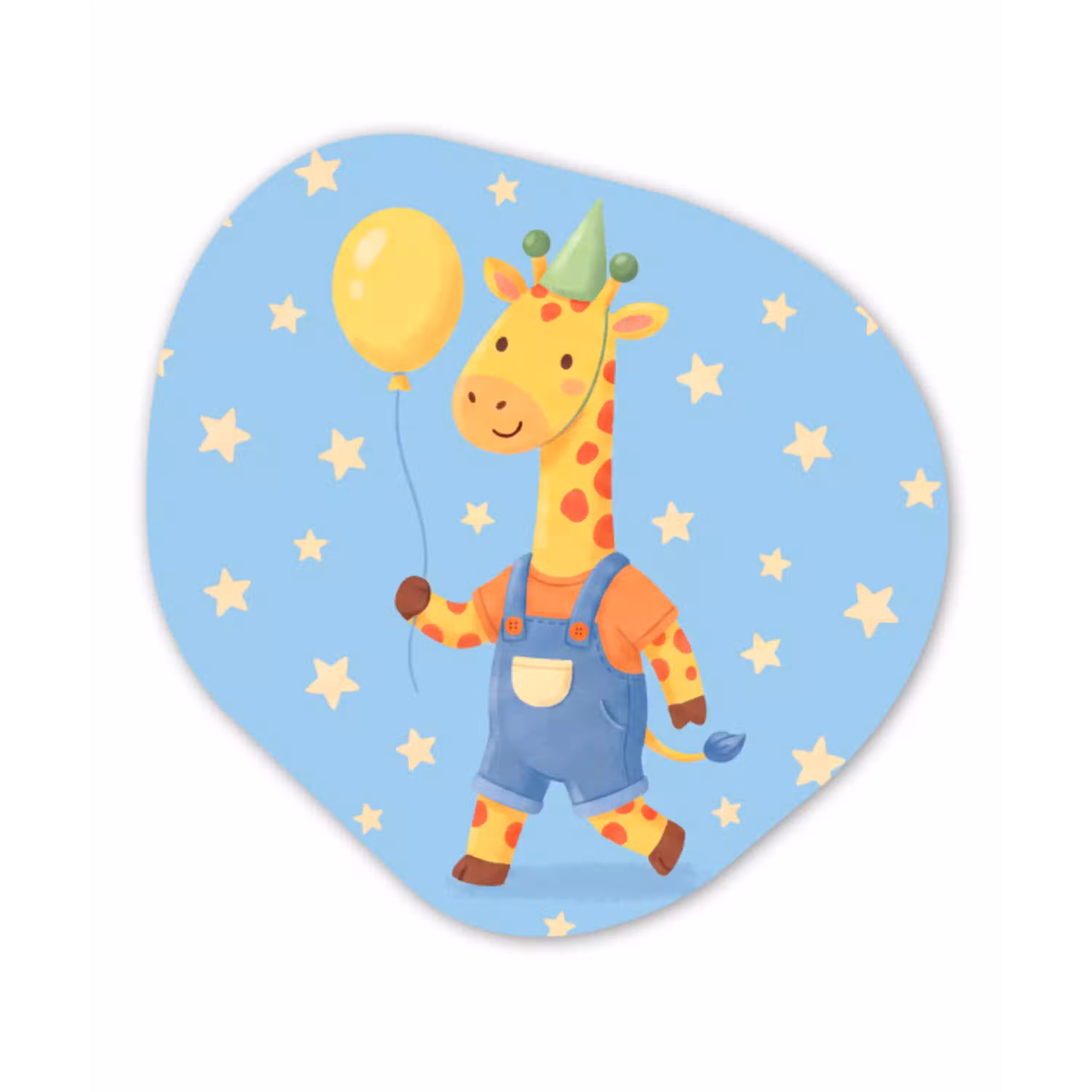 Dieren - Giraffe - Ballon - Feest - Kinderkamer Wandcirkel Organisch Forex 3mm klein -3d