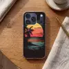 Strand - Minimalistisch - Zon - Oranje Telefoonhoesje iPhone 17 Pro klein -sfeer1