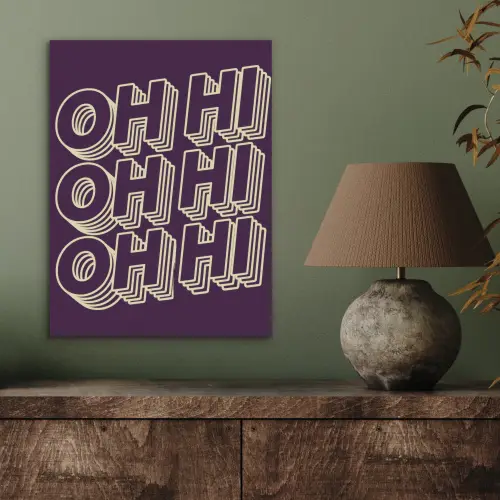 Oh hi - Paars - 3D PET vilt klein -sfeer2