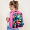 Monster Menigte Kinderrugzak - Roze middel -sfeer2