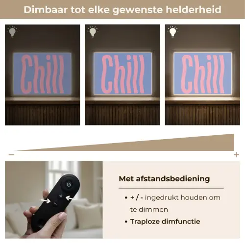 Chill - Roze - Blauw - Golvend Light Box met batterij (Wandlamp) middel -USP_dimbaarNL