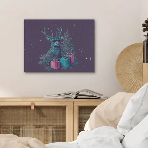 Rendier - Zonnebril - Neon - Kerstboom PET vilt klein -sfeer3