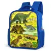 Dinosaurus in Dinosaurusland Kinderrugzak - Blauw middel -schuin