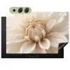 Bloem - Dahlia - Wit Inductie beschemer met haakjes klein -3d