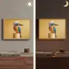 Ijsvogel - Pilaar - Koksmuts - Vogel Light Box met batterij (Wandlamp) middel -sfeer3