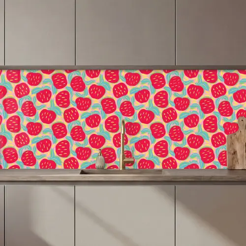 Appels - Rood - Stippen keuken achterwand 2 middel 871 zz_3dshopping