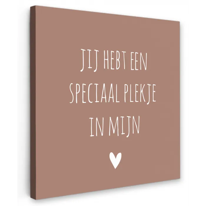 Spreuken - Quotes - Jij hebt een speciaal plekje in mijn hart Tuinposter op houten frame 2 cm dik klein -3d