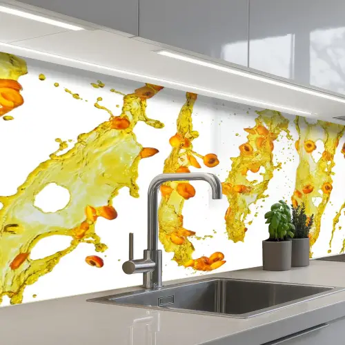 Oranje - Geel - Splash - Fruit keuken achterwand 2 middel -3d_schuin