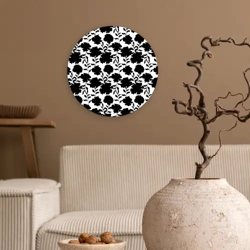 Bloemen -  Patroon - Decoratief Wandcirkel plexiglas klein 852 -sfeer1