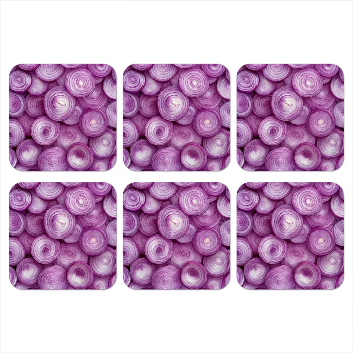 Paars - Uien - Close up onderzetter kurk middel -3d