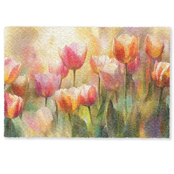 Tulpen - Sprookjesachtig - Kleurrijk Deurmat klein -zkaufland3d