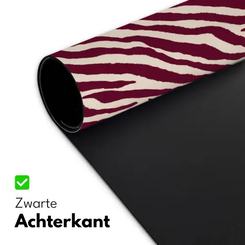 Zebra - Motief - Bordeaux - Rood Muismat XXL klein 681 -sfeer2