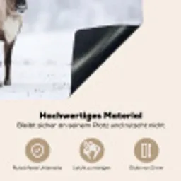 Rendier - Gewei - Toendra - Sneeuw - Wild Inductie beschemer met haakjes klein -ky-onderkant-de