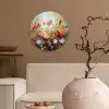 Bloemen - Kunst - Natuur - Olieverf Wandcirkel kunststof plaat 5mm dik klein -sfeer1