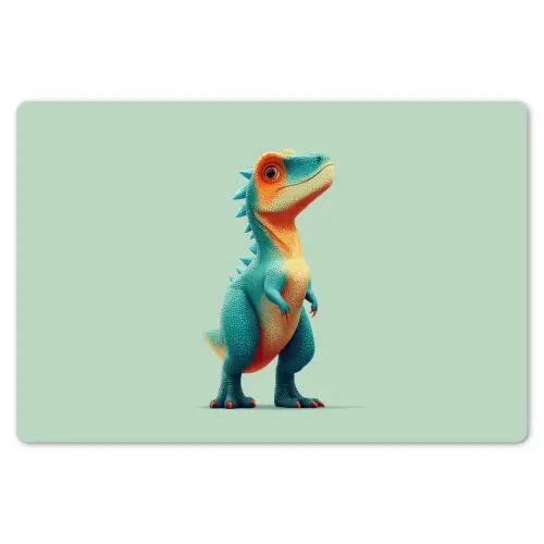Cartoon - Dino - Oranje - Stekels Placemat vinyl groot -zzsfeer1_Kitchenyeah-website