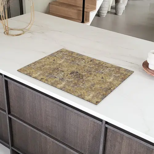 Bruin - Wit - Vlekken - Graniet Inductie beschermer vinyl 3mm klein 276 -sfeer8