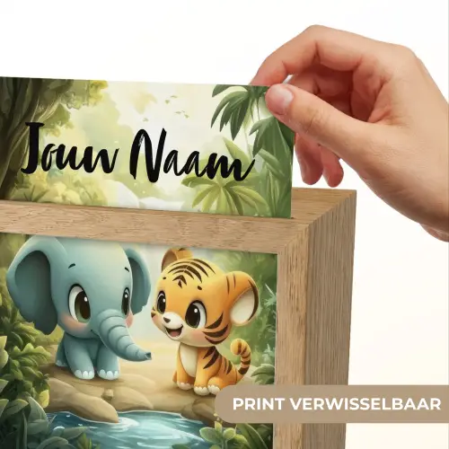 Olifant - Tijger - Bos - Jungle Light Box met kabel (Kinderlampje) klein -USP_websiteprintNL
