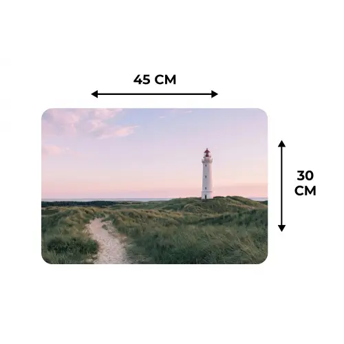 Vuurtoren - Duinlandschap - Zee Placemat vinyl groot -specs