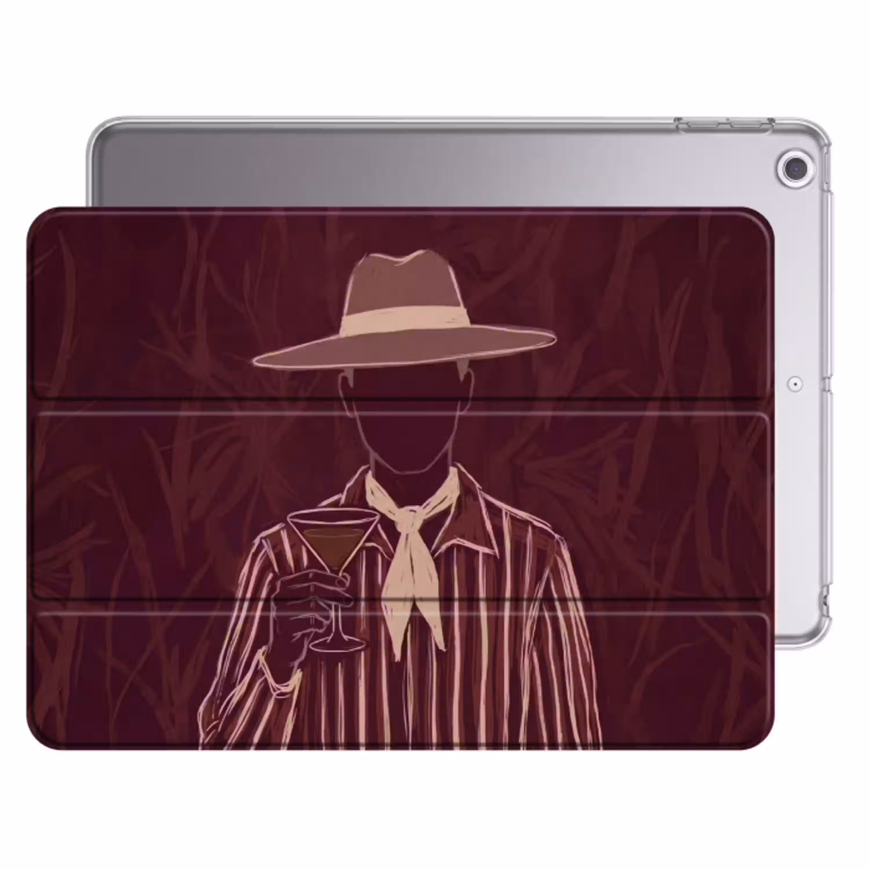 Mens - Hoed - Cocktail - Abstract - Bruin Apple iPad 2017 middel -threedimensional_3d_global