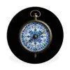 Kompas - Delfts blauw - Zwart Wandcirkel aluminium klein -3d