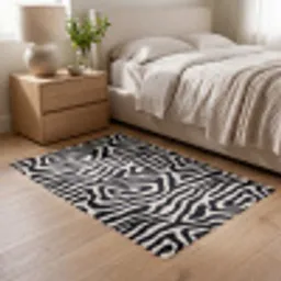 Zebra - Abstract - Zwart Vloerkleed Rechthoek klein 1091 -atmosphere_sfeer3_global