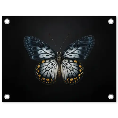 Vlinder - Monochroom - Balans tuinposter los doek klein -3d