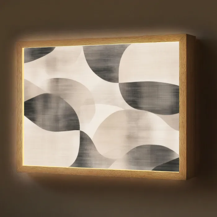 Grillige vormen - Subtiele overgangen - Dynamisch Light Box met batterij (Wandlamp) middel -z3d_website