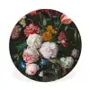 Stilleven met bloemen in een glazen vaas - Schilderij van Jan Davidsz. de Heem Wandcirkel kunststof plaat 5mm dik klein -3d