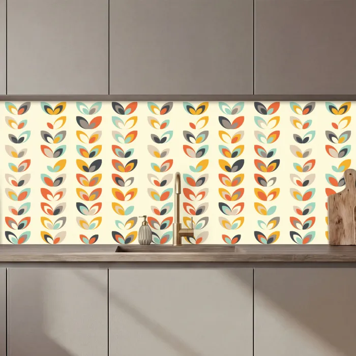 Bladeren - Jaren 50 - Patroon keuken achterwand 2 middel 871 zz_3dshopping