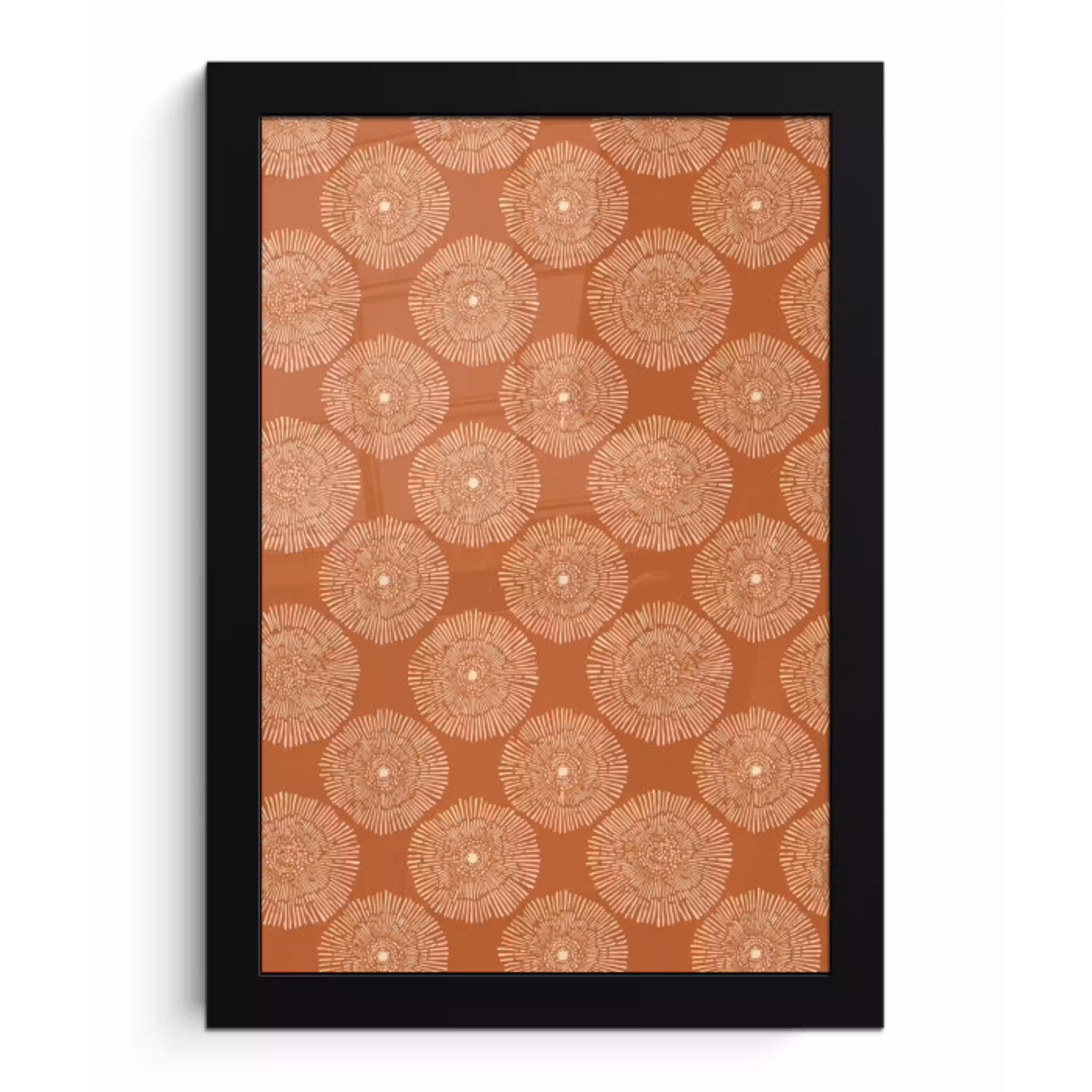 Cirkels - Grafisch - Patroon - Terracotta fotolijst zwart zonder passe partout klein 224 -3d