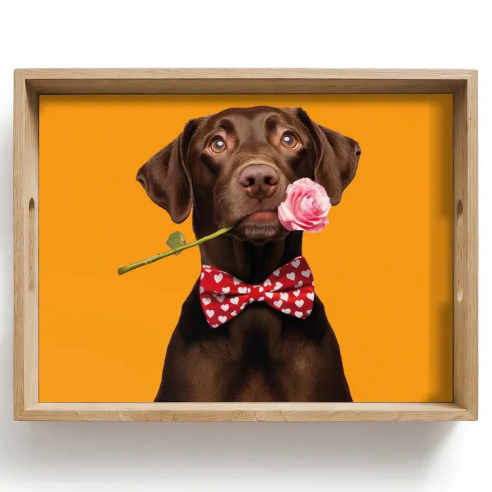 Hond - Oranje - Roos - Valentijn Dienblad Rechthoek middel -z3d_shopping