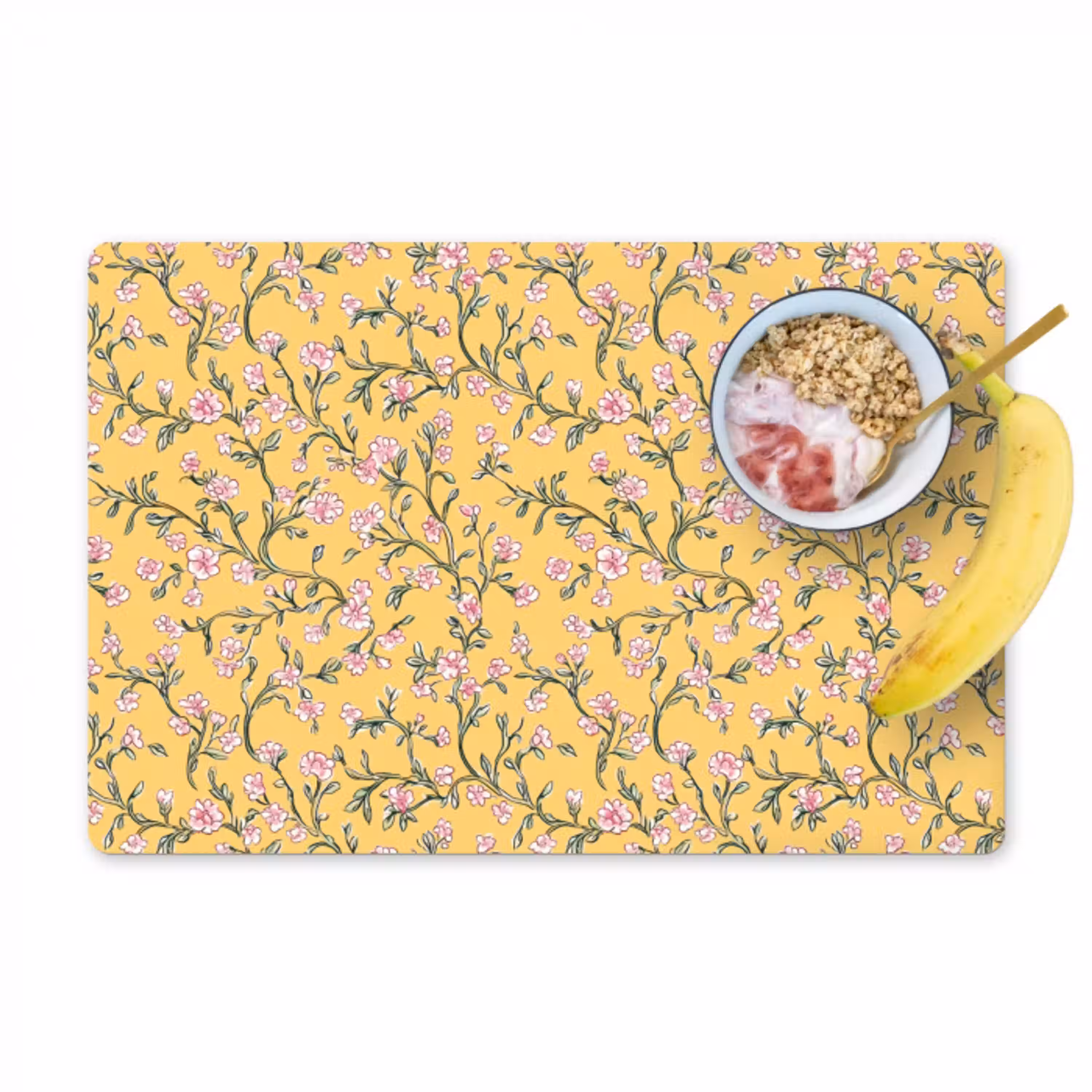 Bloemen - Motief - Geel Placemat vinyl groot 368 -zzzproduct_Kitchenyeah-website