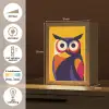 Uil - Grafisch - Kleurrijk - Ogen Light Box met kabel (Tafellamp) klein -USP_NL