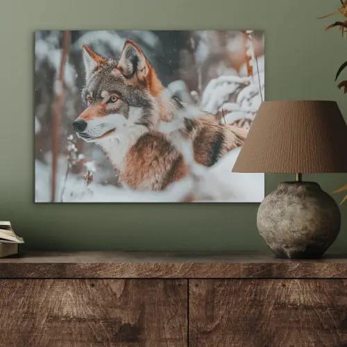 Wolf - Sneeuw - Winter - Dieren - Natuur - Sneeuw PET vilt klein -sfeer2