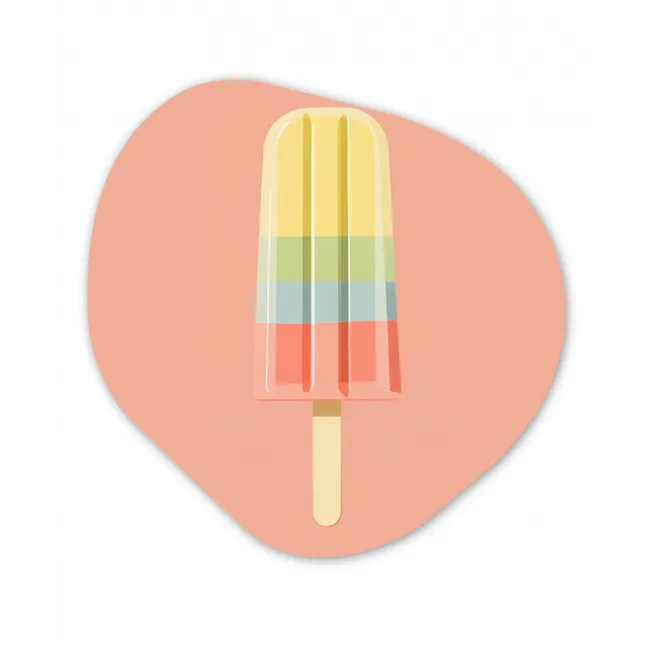 Waterijsje - Pasteltinten - Minimalistisch Wandcirkel Organisch Forex 3mm klein -3d