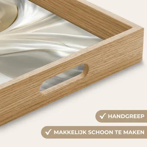 Stof - Plooien - Goud Dienblad Rechthoek middel -USP_HandgreepNL
