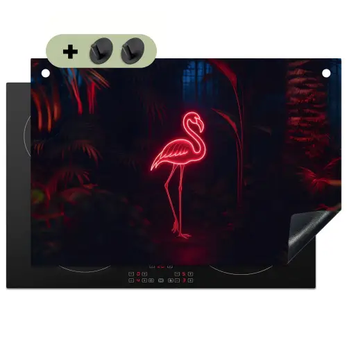 Flamingo - Roze - Neon - Licht Inductie beschemer met haakjes klein -3d