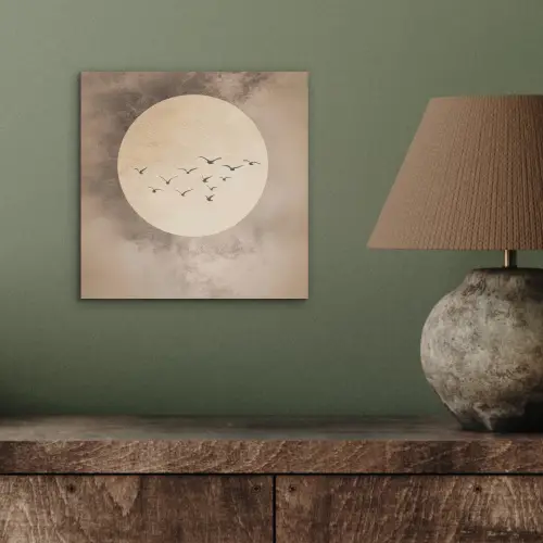 Vogel - Beige - Japandi aluminium wit klein -sfeer2